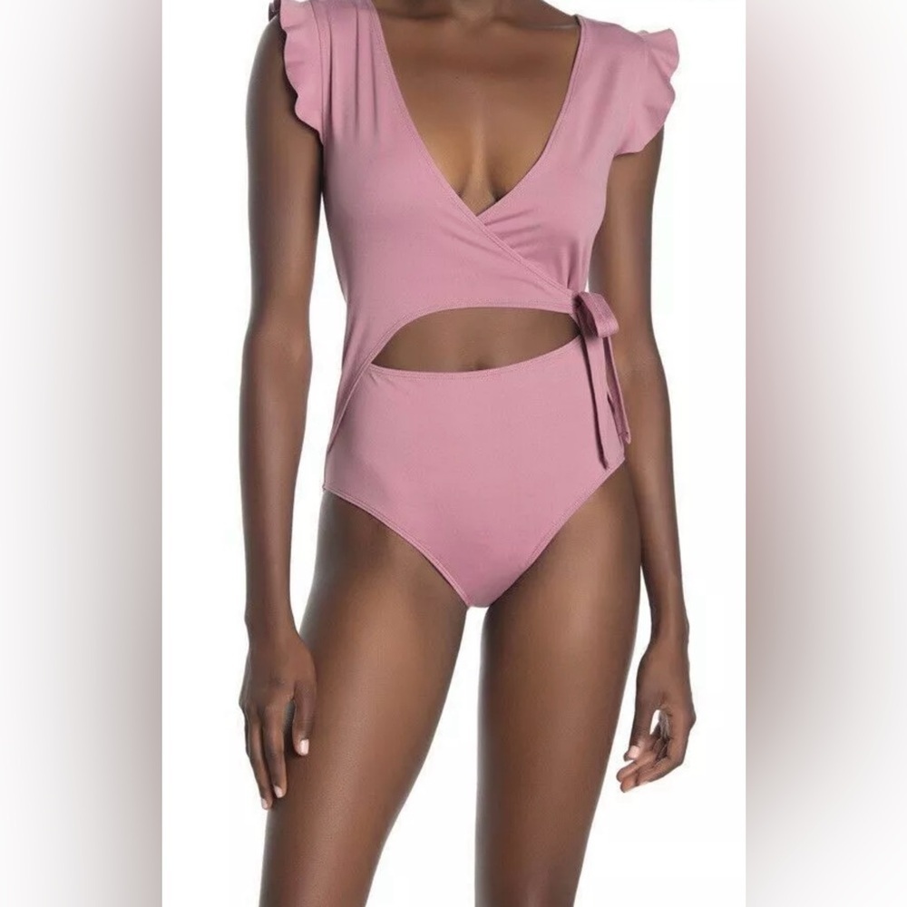 Free People FP Movement Streamline Bodysuit in Frosted Berry Size Large